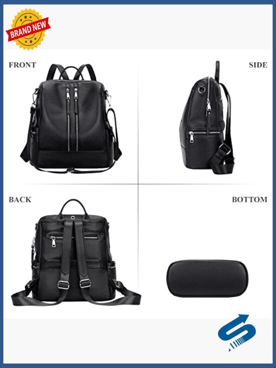 Convertible Leather Backpack Purse Crossbody Shoulder Bag Daypack Laptop
